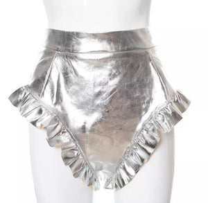 Metallic Ruffle Shorts